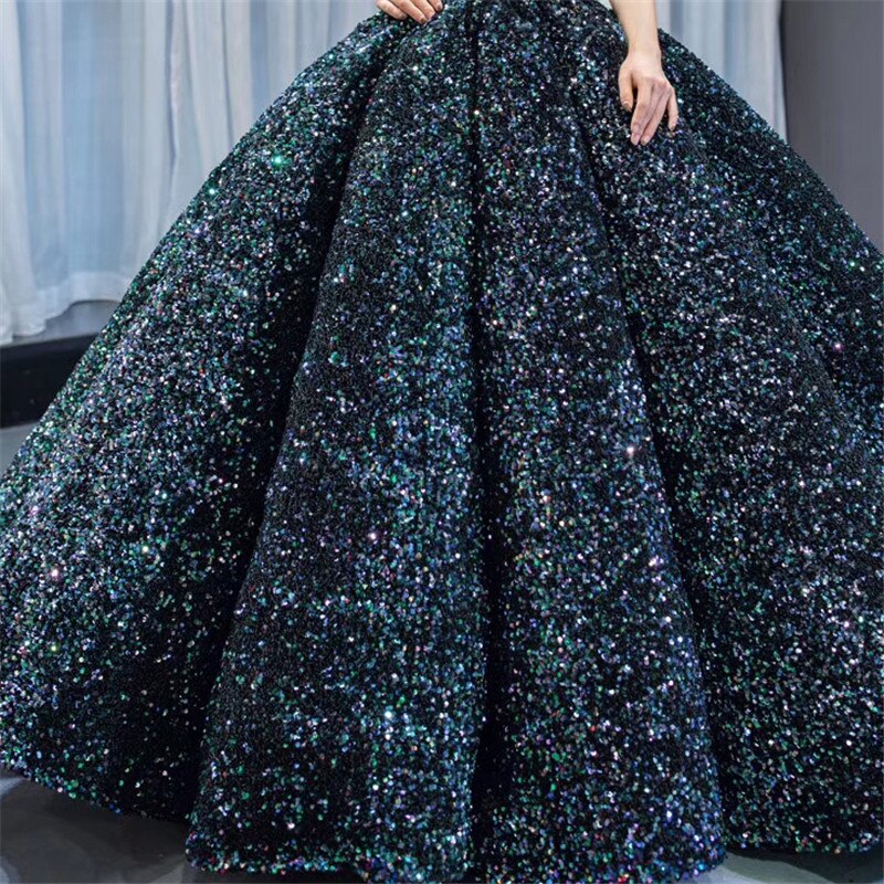 Gold Luxury Mermaid Wedding Dresses Off Shoulder Sparkle Elegant Sexy Bridal Gowns HA2353