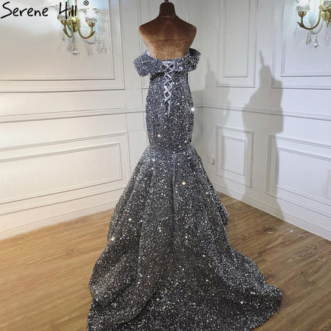 Gold Luxury Mermaid Wedding Dresses Off Shoulder Sparkle Elegant Sexy Bridal Gowns HA2353