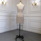 Gold Mermaid Sexy Short Skirt O-NeckElegant Dress Luxury Beaded Tassel Gowns 2025 For Women Party LA71734