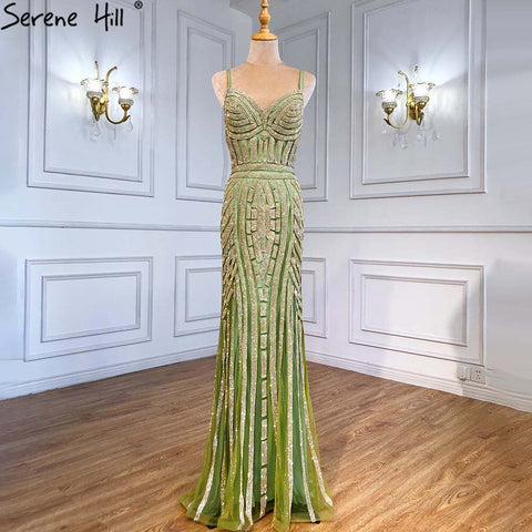 On Sale No Return No Refund Sale Gold Sexy Spaghetti Straps Beaded Evening Dresses For Women Elegant Party Occasion Formal Long Plus Size 2025 LA6002