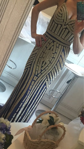 On Sale No Return No Refund Sale Gold Sexy Spaghetti Straps Beaded Evening Dresses For Women Elegant Party Occasion Formal Long Plus Size 2025 LA6002