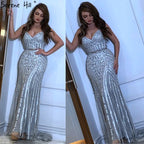 On Sale No Return No Refund Sale Gold Sexy Spaghetti Straps Beaded Evening Dresses For Women Elegant Party Occasion Formal Long Plus Size 2025 LA6002