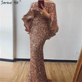 Gold Shawl Luxury Mermaid Dresses Sparkle Evening Gowns LA60919 Evening Dresses  Long  dresses  For Women Party