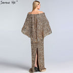 Gold Shawl Luxury Mermaid Dresses Sparkle Evening Gowns LA60919 Evening Dresses  Long  dresses  For Women Party