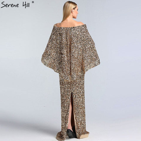 Gold Shawl Luxury Mermaid Dresses Sparkle Evening Gowns LA60919 Evening Dresses  Long  dresses  For Women Party
