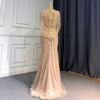 Goud Luxe Mermaid Avond Jurken 2025 Kralen V-hals Sparkle Elegante Voor Vrouwen Party LA70910A