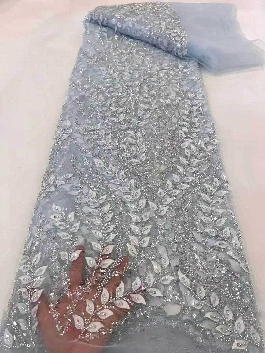 Gray One Shoulder Lace Up Beaded Luxury Ball Gown Bride Gowns Wedding Dress 2025 High End Custom Made HM231074