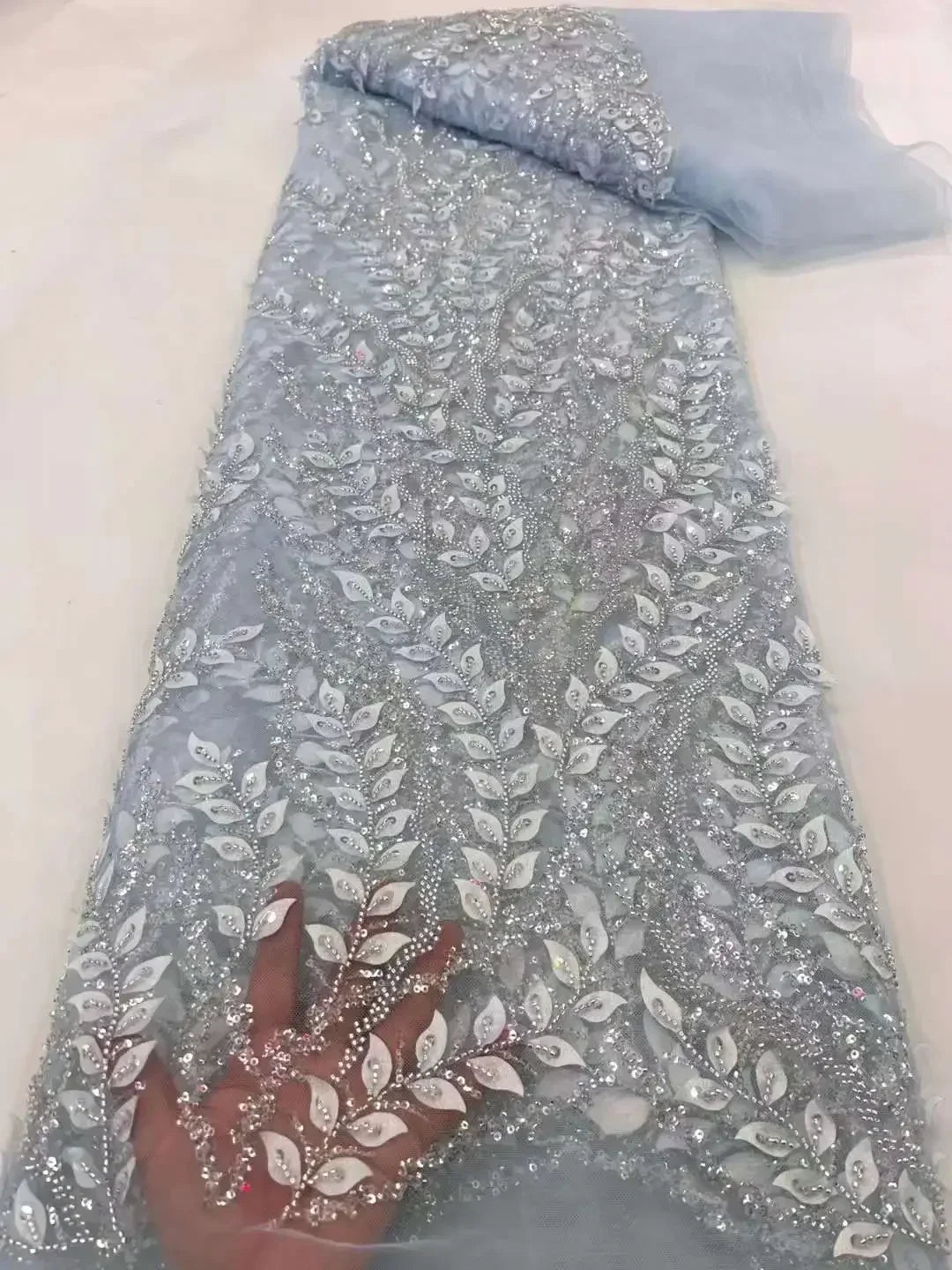 Gray One Shoulder Lace Up Beaded Luxury Ball Gown Bride Gowns Wedding Dress 2025 High End Custom Made HM231074