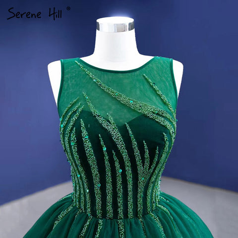 Green A-Line High-end Evening Dresses Gowns 2025 Sleeveless Beaded Sexy For Women Party HM67237