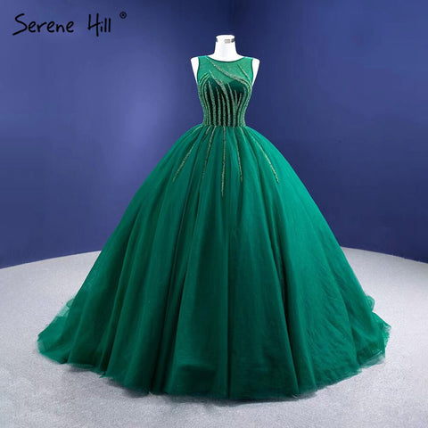 Green A-Line High-end Evening Dresses Gowns 2025 Sleeveless Beaded Sexy For Women Party HM67237