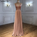 Green A-Line Sexy Prom Dresses 2025 Beaded Spaghetti Strap Graduation School Party Gowns LA71245