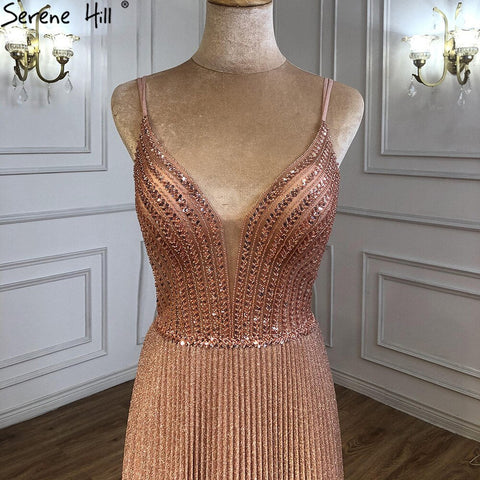 Green A-Line Sexy Prom Dresses 2025 Beaded Spaghetti Strap Graduation School Party Gowns LA71245