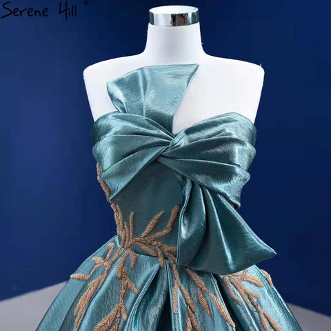 Green Beaded Sexy Wedding Dresses 2025 Bow Lace Up High-end Bridal Dress HM67417 Custom Made