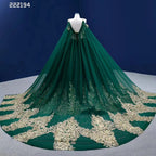 Green Cape Sexy Spaghetti Straps Pearls Beaded Lace Up Bride Gowns Wedding Dress 2025 High End Custom Made HM222194