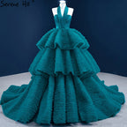 Green Halter Sexy Wedding Dresses 2025 Sleeveless Tiered Lace Up High-end Bridal Dress HM67232