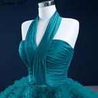 Green Halter Sexy Wedding Dresses 2025 Sleeveless Tiered Lace Up High-end Bridal Dress HM67232