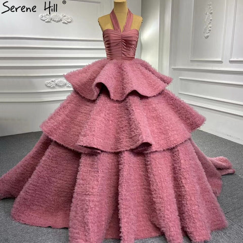 Green Halter Sexy Wedding Dresses 2025 Sleeveless Tiered Lace Up High-end Bridal Dress HM67232