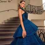 Green Halter Sexy Wedding Dresses 2025 Sleeveless Tiered Lace Up High-end Bridal Dress HM67232