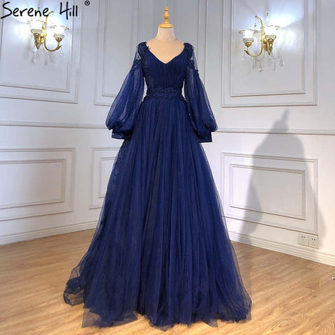 Green Lantern Sleeve Evening Dresses Gowns 2025 A-Line Beaded Luxury For Women Wedding Party LA71477