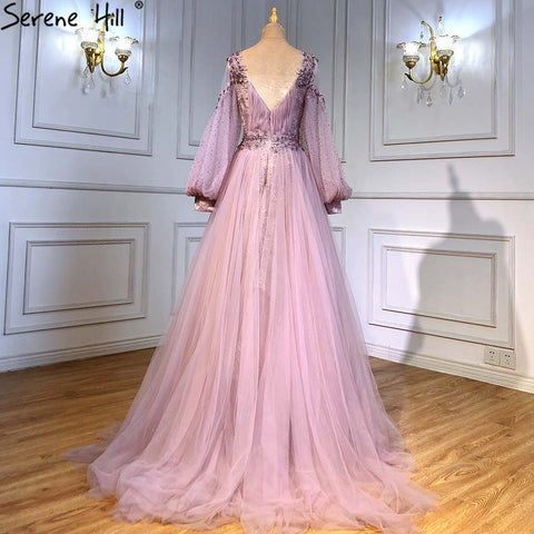 Green Lantern Sleeve Evening Dresses Gowns 2025 A-Line Beaded Luxury For Women Wedding Party LA71477