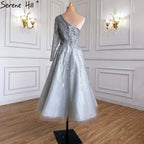 Green Luxury Ankle Length Evening Dresses Gowns 2025 One Shoulder Beading Sexy For Woman Party LA71021