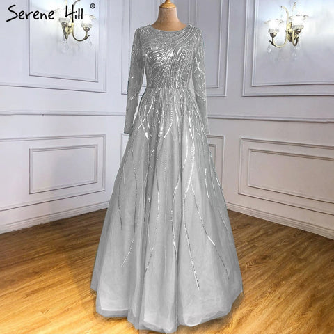 Green Luxury Ankle Length Evening Dresses Gowns 2025 One Shoulder Beading Sexy For Woman Party LA71021