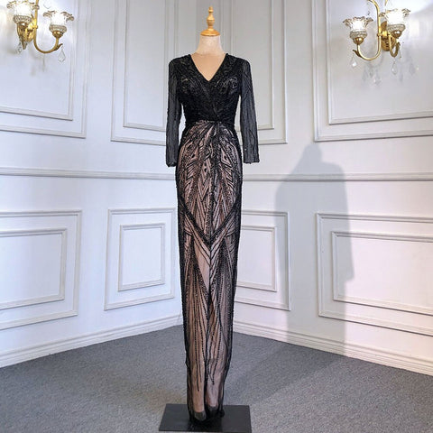 Green Mermaid High Split Evening Dresses Gowns 2025 Beaded Elegant Luxury For Women Party LA71385