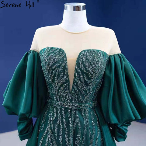 Green Overskirt Mermaid  Evening Dresses Gowns 2025 Elegant Luxury Beaded For Women Party HM67428