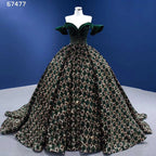 Green Sexy Off Shoulder Luxury Sparkle Sequins Beaded Bride Gowns Wedding Dress 2025 High End Custom Made HM67477