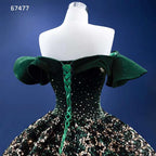 Green Sexy Off Shoulder Luxury Sparkle Sequins Beaded Bride Gowns Wedding Dress 2025 High End Custom Made HM67477