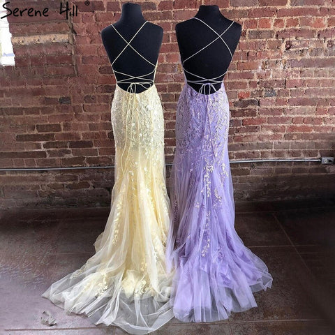 Green Spaghetti Strap Mermaid Prom Dresses 2025 Crystal Lace Elegant Graduation School Party Gown LA71162