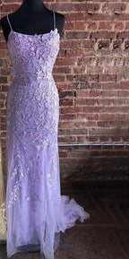 Green Spaghetti Strap Mermaid Prom Dresses 2025 Crystal Lace Elegant Graduation School Party Gown LA71162