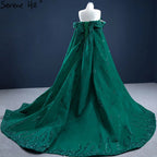 Green With Train Mermaid Evening Dresses Gowns 2025 Satin Elegant Luxury Sexy For Women Party HM67231