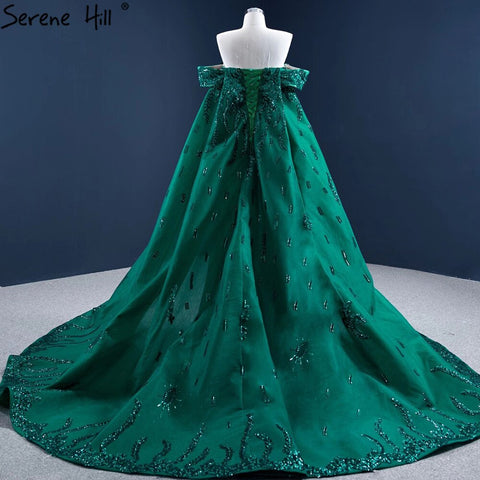 Green With Train Mermaid Evening Dresses Gowns 2025 Satin Elegant Luxury Sexy For Women Party HM67231