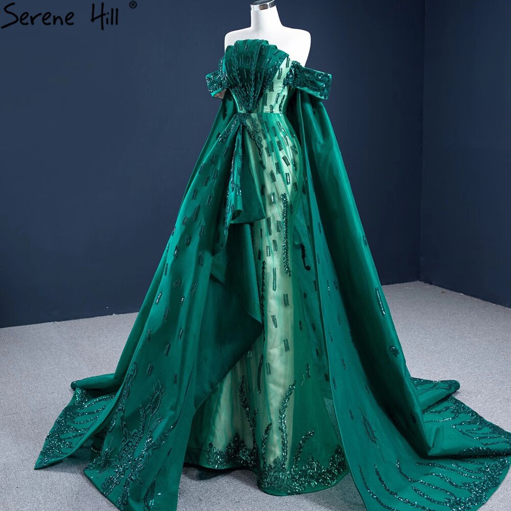 Green With Train Mermaid Evening Dresses Gowns 2025 Satin Elegant Luxury Sexy For Women Party HM67231