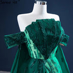 Green With Train Mermaid Evening Dresses Gowns 2025 Satin Elegant Luxury Sexy For Women Party HM67231