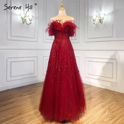 Robe de soirée sexy grise trapèze, ornée de perles et de plumes scintillantes, tenue de soirée formelle pour femmes, LA71328.