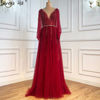 Grey Luxury A-Line Sexy Evening Dresses Gowns 2025 Diamond Beading Elegant For Women Party LA70788
