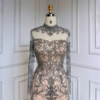 Grey Nude Elegant Mermaid Sexy Lace Beaded Luxury Evening Dresses Gowns For Women Arabic Party 2025 LA71837