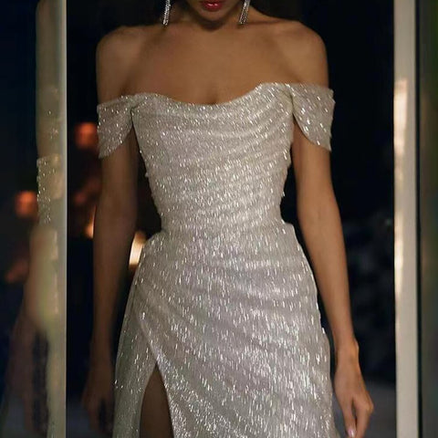 Ivroy Mermaid Sexy Evening Dresses Gowns Sequined Elegant Luxury High Split 2025 For Woman Party LA71698