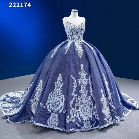 Light Blue Sexy Spaghetti Straps Lace Beaded Lace Up Bride Gowns Wedding Dress 2025 High End Custom Made HM222174