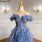 Lilac A-Line Evening Dresses Gowns 2025 Beaded Tiered Sexy For Women Wedding Party LA71414