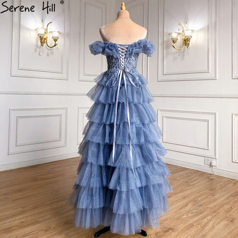 Lilac A-Line Evening Dresses Gowns 2025 Beaded Tiered Sexy For Women Wedding Party LA71414