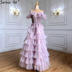 Lilac A-Line Evening Dresses Gowns 2025 Beaded Tiered Sexy For Women Wedding Party LA71414