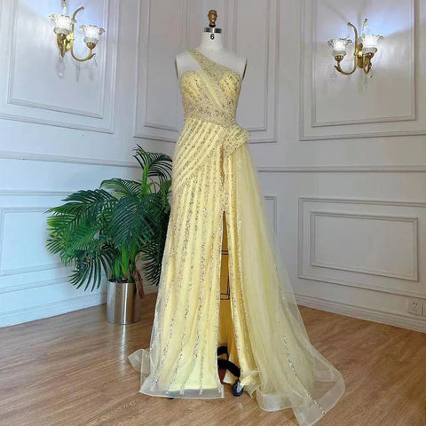 Lilac Mermaid Elegant With Overskirt Sexy One-Shoulder Evening Dresses Gowns Luxury Beaded 2025 Party LA71712