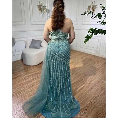 Lilac Mermaid Elegant With Overskirt Sexy One-Shoulder Evening Dresses Gowns Luxury Beaded 2025 Party LA71712