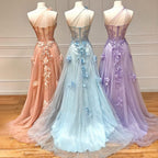 Lilac One Shoulder Split Long 2025 Flower Graduation School Party Gown Celebrity Prom Dresses LA71881