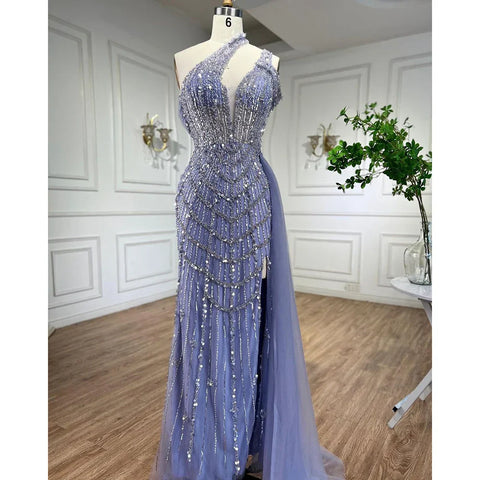 Luxury Beaded Caramel  Evening Dresses Elegant Long Arabic Prom Formal Gowns for Women Wedding Party 2025 LA71778A