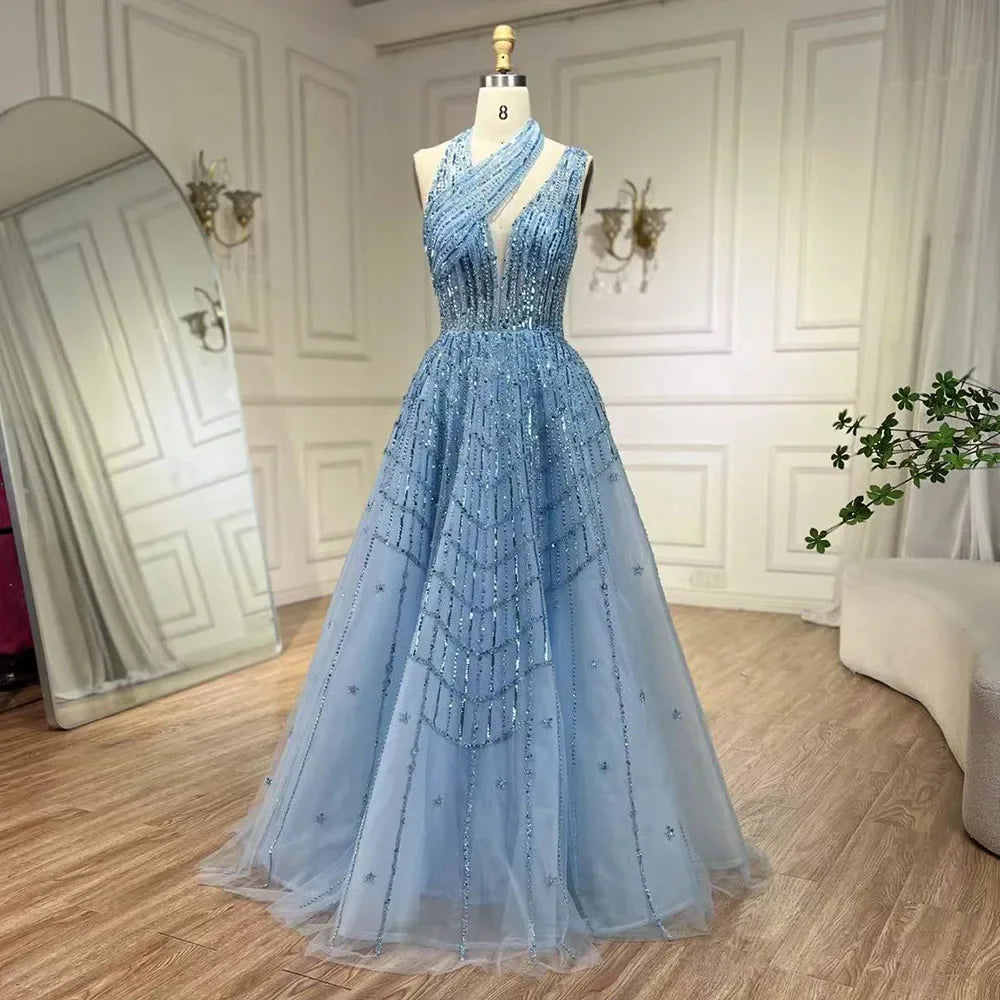 Luxury Beaded Lilac Evening Dresses for Women Wedding Party LA71778