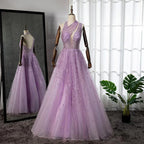 Luxury Beaded Lilac Evening Dresses for Women Wedding Party LA71778